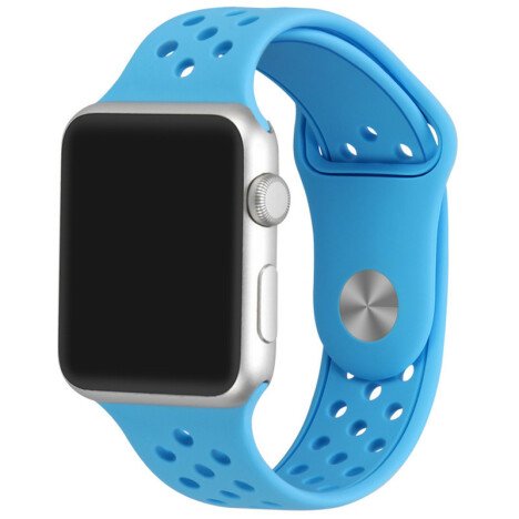 Curea iUni compatibila cu Apple Watch 1/2/3/4/5/6/7, 44mm, Silicon Sport, Blue