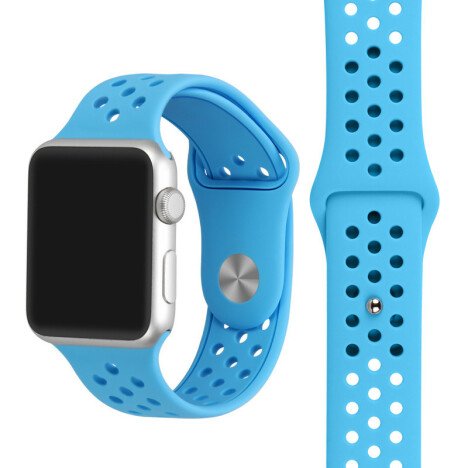 Curea iUni compatibila cu Apple Watch 1/2/3/4/5/6/7, 44mm, Silicon Sport, Blue